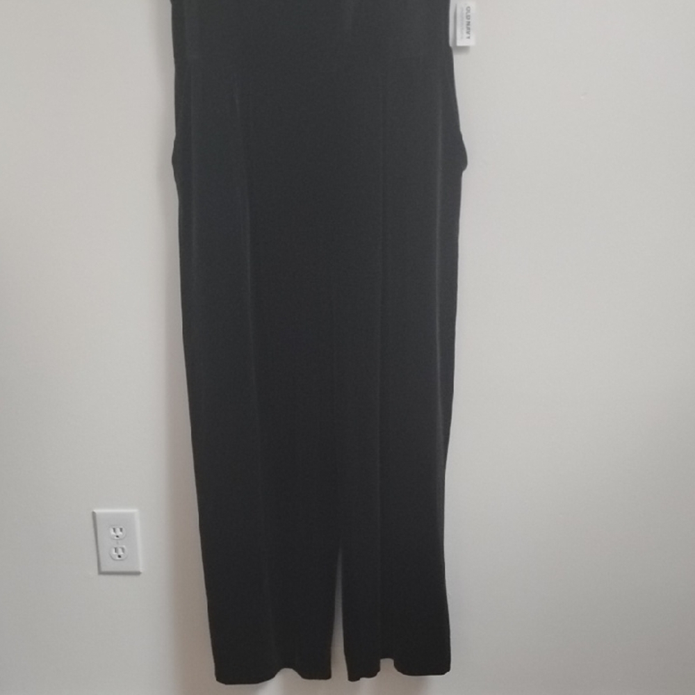 Old Navy Black Short Sleeve Dark Romanric Whimsigoth Velour Wide Leg Jumpsuit - Picture 3 of 16